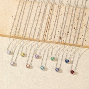 925 Sterling Silver 8mm Rose Cut Garnet Necklace 80200534