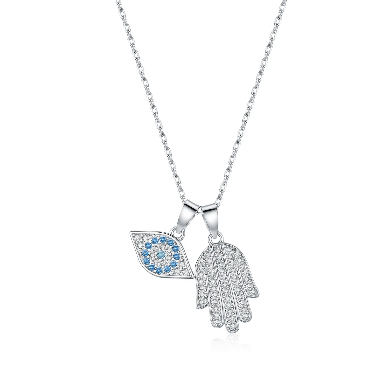 925 Sterling Silver Hamsa Evil Eye Necklace 80200535 925 Sterling Silver Hamsa Evil Eye Necklace 80200535