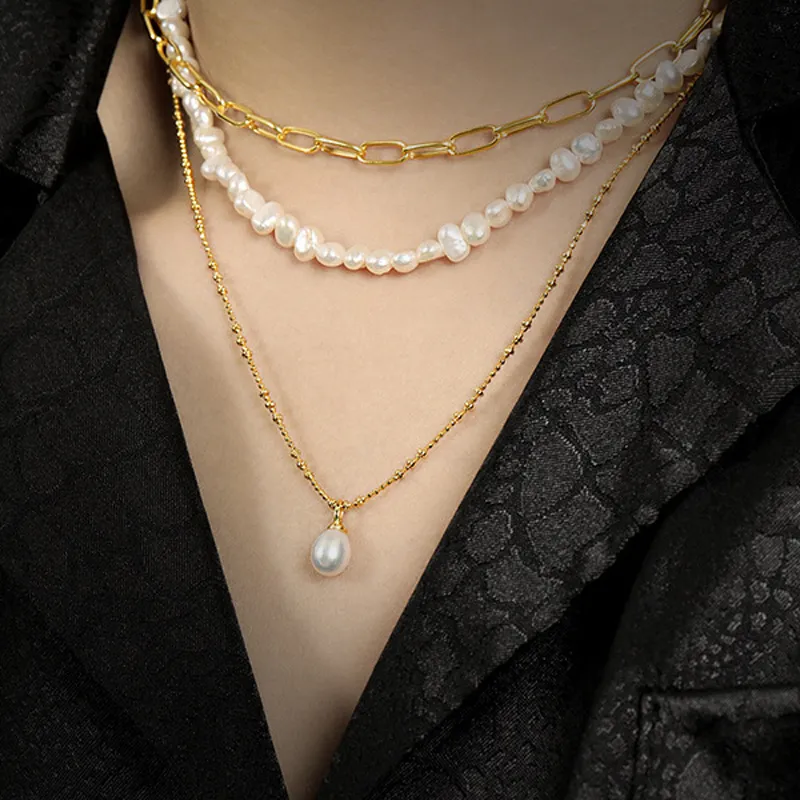 925 Sterling Silver Freshwater Pearl Ball Chain Pendant Necklace 80200536 - image1