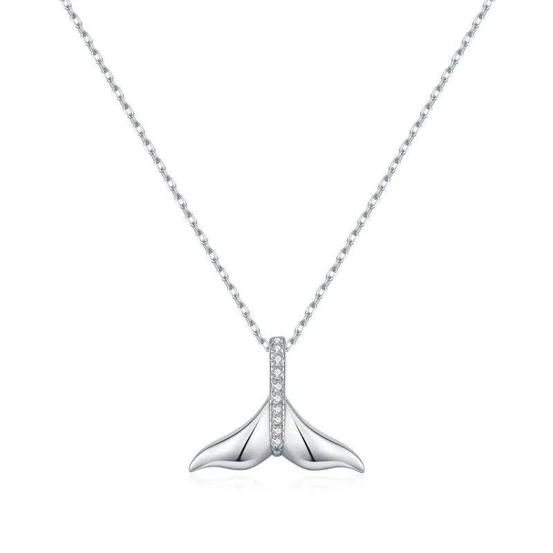 925 Sterling Silver Metallic Zirconia Mermaid Tail Necklace 80200540