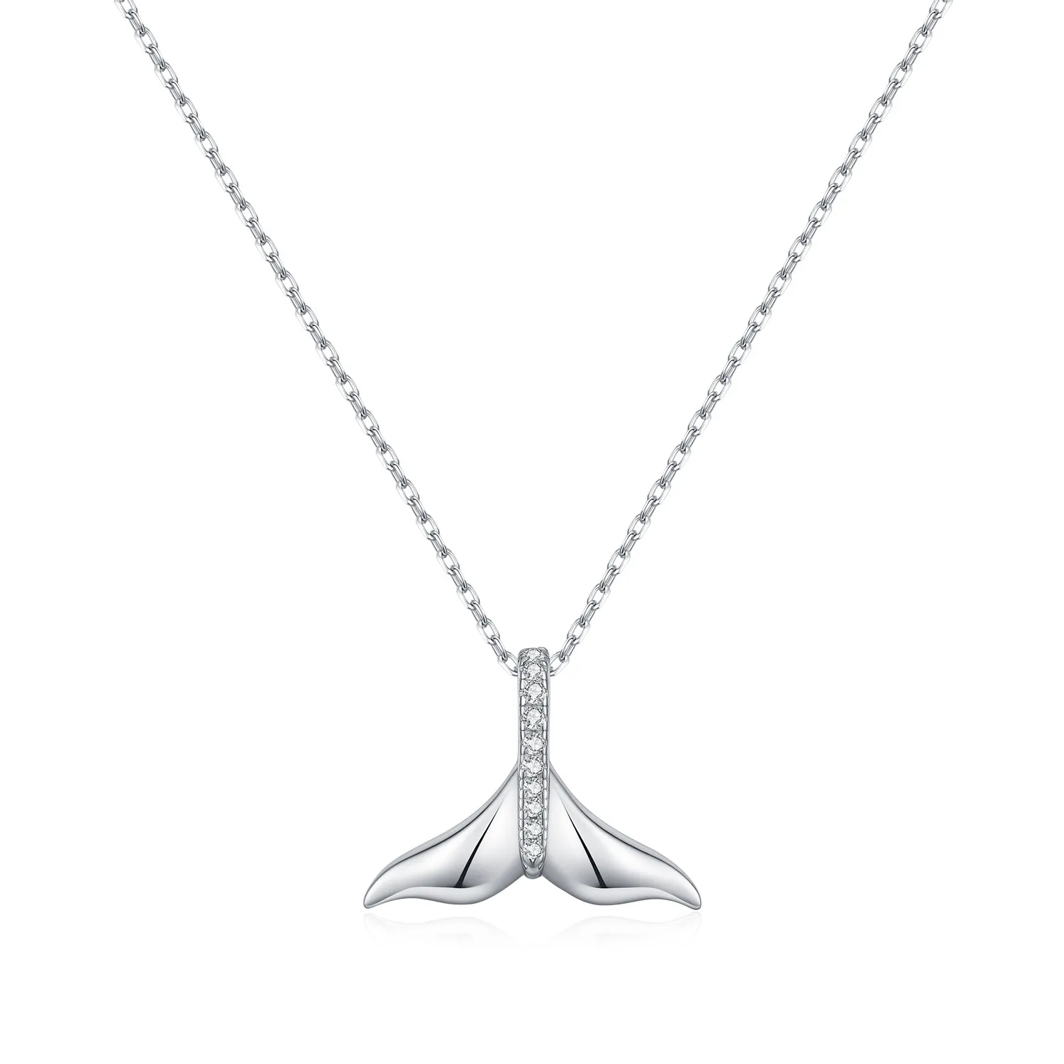 925 Sterling Silver Metallic Zirconia Mermaid Tail Necklace 80200540