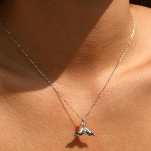 925 Sterling Silver Metallic Zirconia Mermaid Tail Necklace 80200540