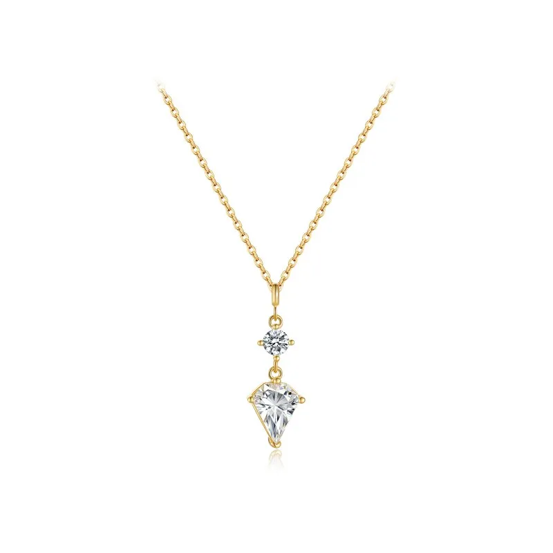 925 Sterling Silver Geometric Teardrop Pendant Necklace 80200548