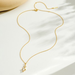 925 Sterling Silver Geometric Teardrop Pendant Necklace 80200548