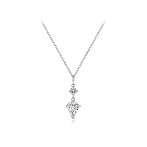 925 Sterling Silver Geometric Teardrop Pendant Necklace 80200548