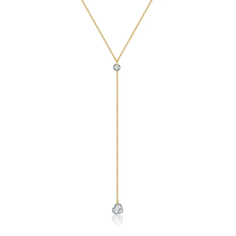 925 Sterling Silver Heart Y-Lariat Tassel Necklace 80200550