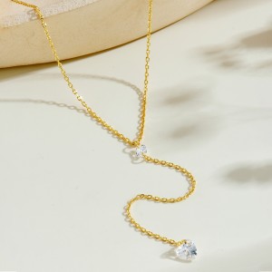 925 Sterling Silver Heart Y-Lariat Tassel Necklace 80200550