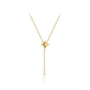 925 Sterling Silver Four-Point Star Y-Lariat Necklace 80200551