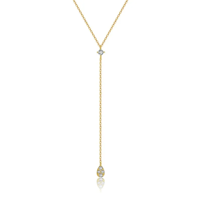 925 Sterling Silver Teardrop Y-Lariat Necklace 80200552