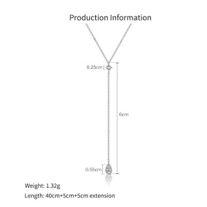 925 Sterling Silver Teardrop Y-Lariat Necklace 80200552