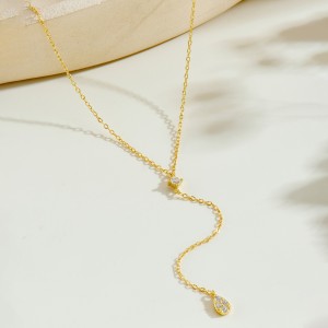 925 Sterling Silver Teardrop Y-Lariat Necklace 80200552