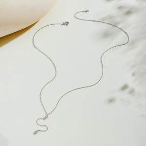 925 Sterling Silver Teardrop Y-Lariat Necklace 80200552