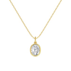 Wholesale 925 Sterling Silver Bezel-Set Oval Necklace 80200555