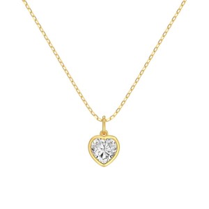 Wholesale 925 Sterling Silver Bezel-Set Heart Necklace 80200556
