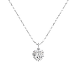 Wholesale 925 Sterling Silver Bezel-Set Heart Necklace 80200556