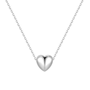 Wholesale 925 Sterling Silver Polished Puffed Heart Necklace 80200557