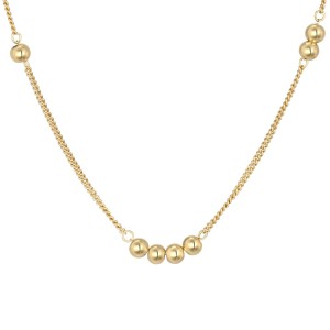 Wholesale 925 Sterling Silver Minimalist Polished Bead Necklace 80200558
