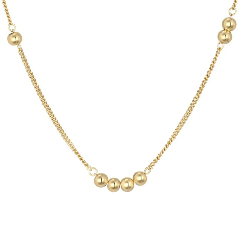 Wholesale 925 Sterling Silver Minimalist Polished Bead Necklace 80200558