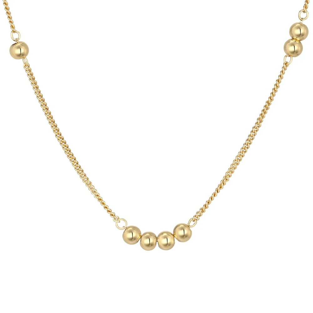 Wholesale 925 Sterling Silver Minimalist Polished Bead Necklace 80200558