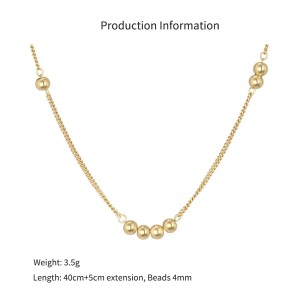 Wholesale 925 Sterling Silver Minimalist Polished Bead Necklace 80200558