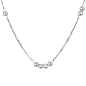 Wholesale 925 Sterling Silver Minimalist Polished Bead Necklace 80200558