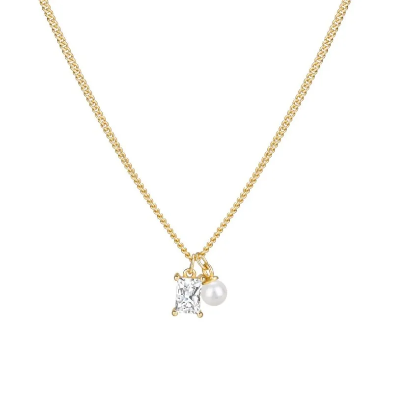 Wholesale 925 Sterling Silver Zircon and Pearl Pendant Necklace 80200559