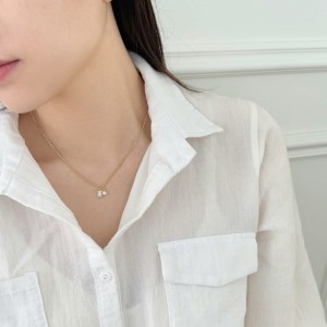 Wholesale 925 Sterling Silver Zircon and Pearl Pendant Necklace 80200559