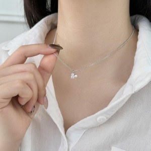 Wholesale 925 Sterling Silver Zircon and Pearl Pendant Necklace 80200559