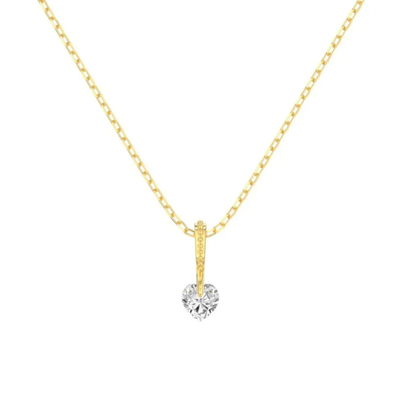 925 Sterling Silver Floating Heart Pendant Necklace 80200560