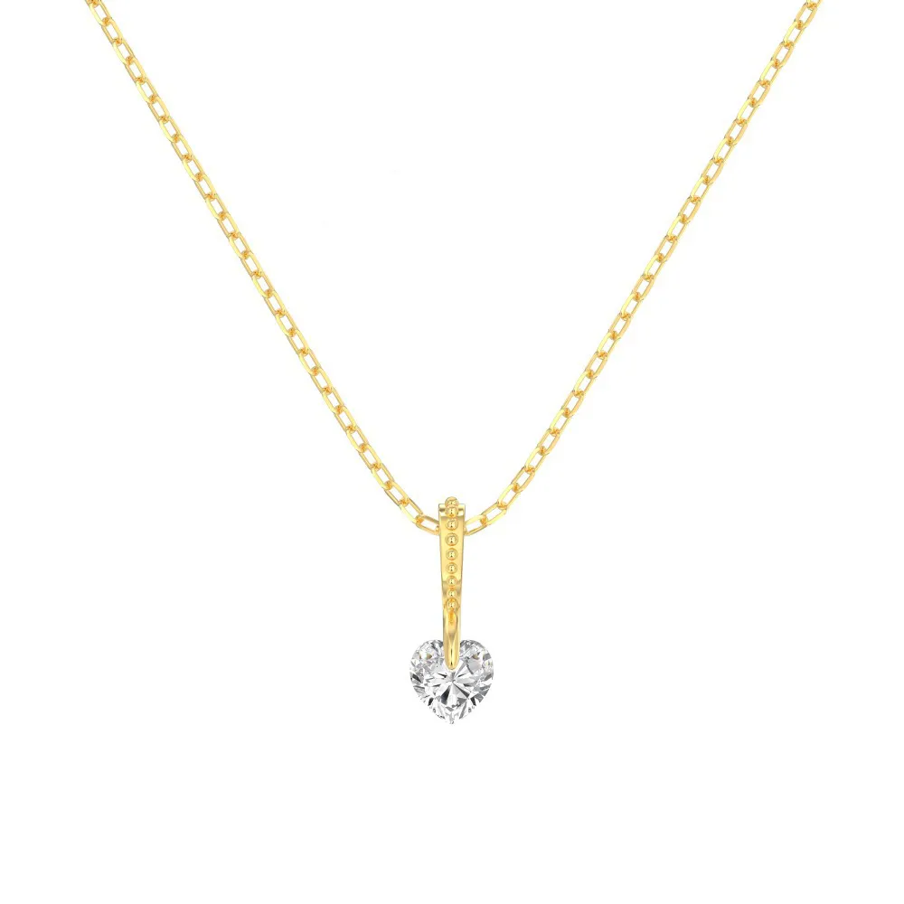 925 Sterling Silver Floating Heart Pendant Necklace 80200560