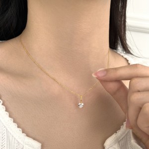 925 Sterling Silver Floating Heart Pendant Necklace 80200560