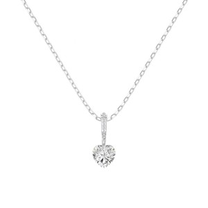 925 Sterling Silver Floating Heart Pendant Necklace 80200560