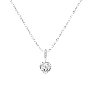 925 Sterling Silver Floating Heart Pendant Necklace 80200560