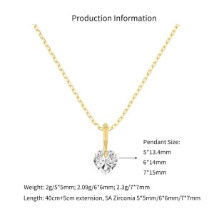925 Sterling Silver Floating Heart Pendant Necklace 80200560