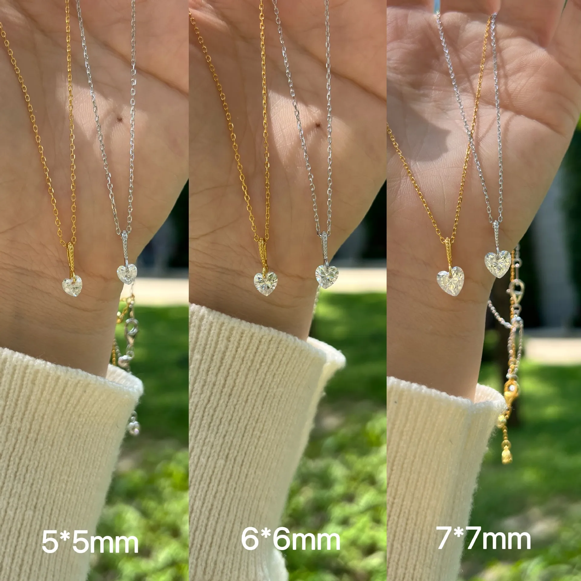 925 Sterling Silver Floating Heart Pendant Necklace 80200560 - image1