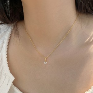 925 Sterling Silver Floating Heart Pendant Necklace 80200560