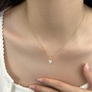 925 Sterling Silver Floating Heart Pendant Necklace 80200560