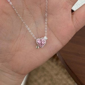 Wholesale 925 Sterling Silver Cupid Arrow Heart Necklace 80200561