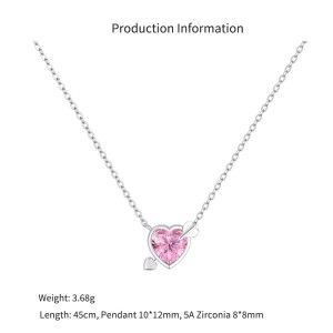 Wholesale 925 Sterling Silver Cupid Arrow Heart Necklace 80200561