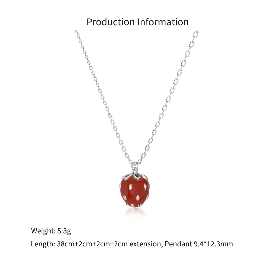 Wholesale 925 Sterling Silver Strawberry Pendant Necklace 80200563 - image2