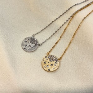 Wholesale 925 Sterling Silver Matte Celestial Disc Necklace 80200564