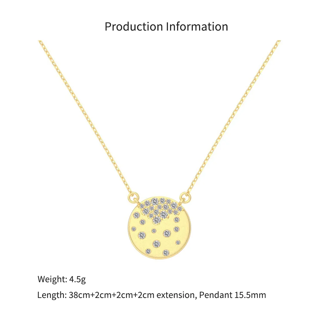 Wholesale 925 Sterling Silver Matte Celestial Disc Necklace 80200564 - image2
