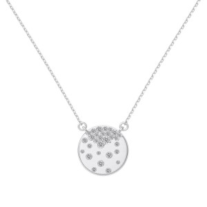 Wholesale 925 Sterling Silver Matte Celestial Disc Necklace 80200564