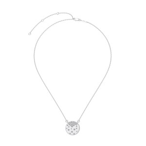 Wholesale 925 Sterling Silver Matte Celestial Disc Necklace 80200564