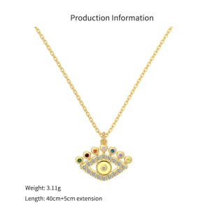 Wholesale 925 Sterling Silver Colorful Evil Eye Necklace 80200566