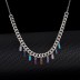 925 Sterling Silver Rainbow CZ Link Necklaces 80300006