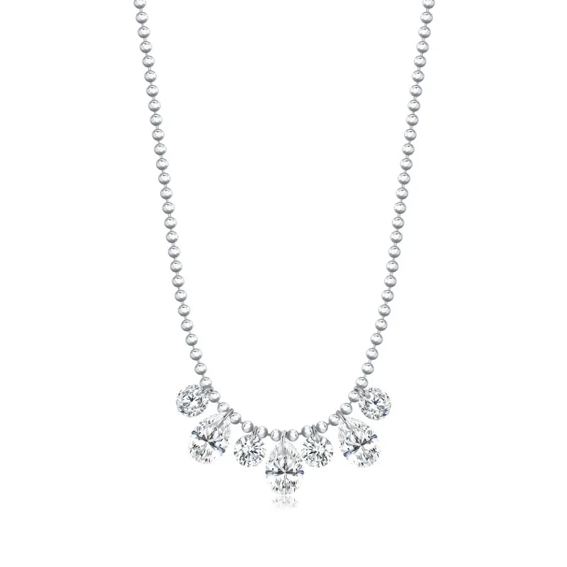 S925 Waterdrop Zirconia Charm Bead Necklae 80300008