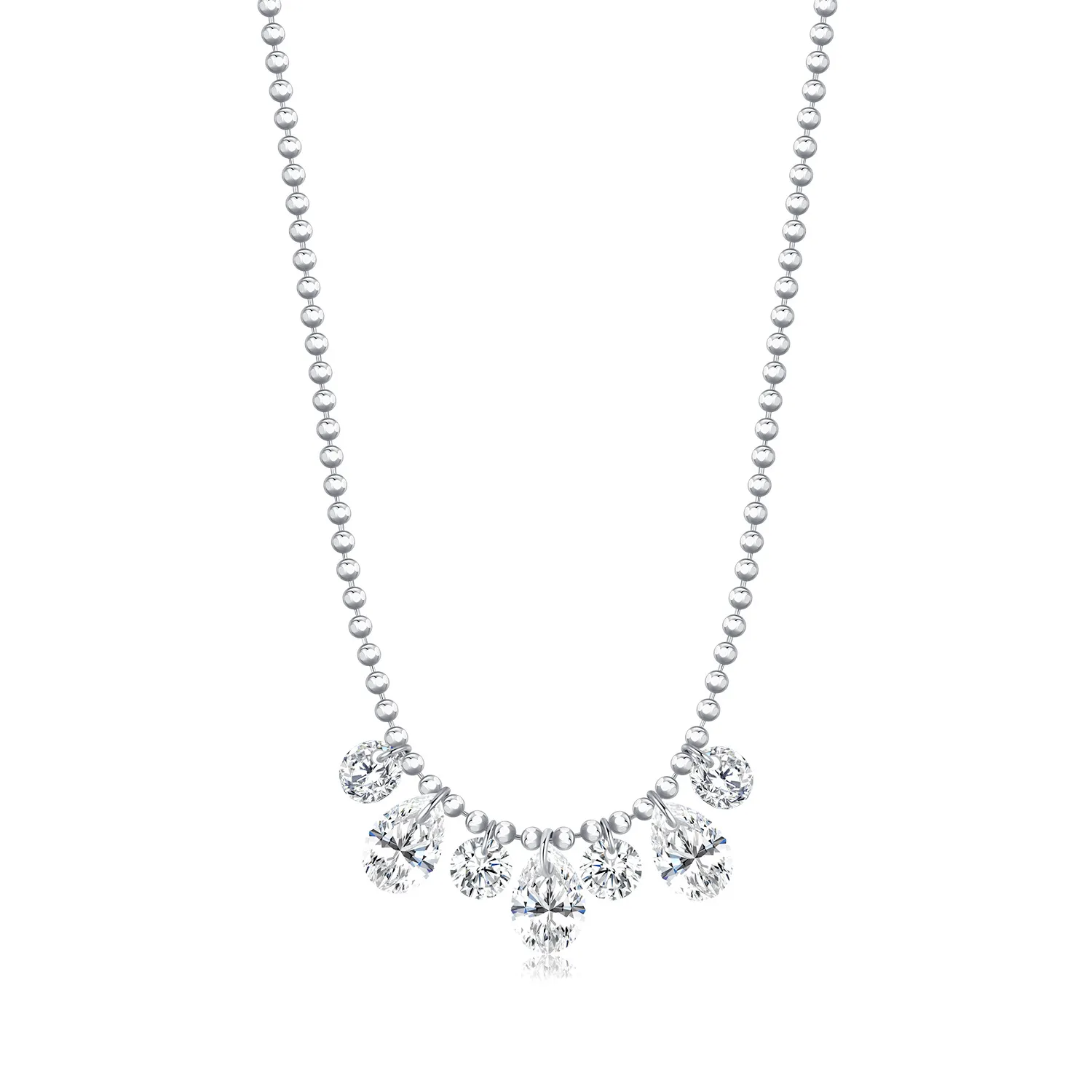 S925 Waterdrop Zirconia Charm Bead Necklae 80300008