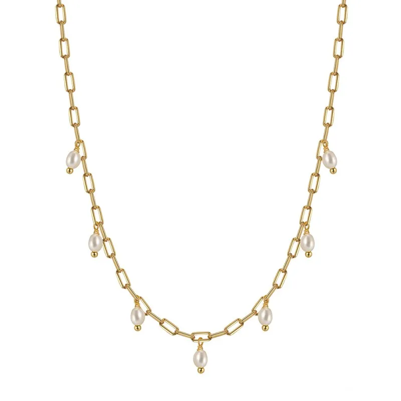 925 Sterling Silver Fresh Water Pearl Charm Necklace 80300010