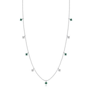 925 Sterling Silver French Vintage Clavicle Chain Necklace 80300012